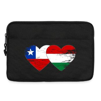 Bolivien_Ungarn_Flagge_Herz_used - Laptoptasche 13" - Schwarz - Vorne