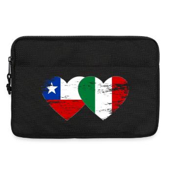 Cœur du drapeau chili italien utilisé - Sacoche pour ordinateur portable 13 pouces - noir - Devant