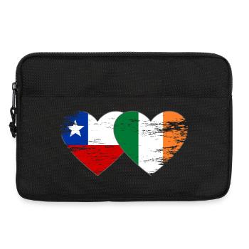 Chile Ireland flag heart used - Laptop bag 13" - black - Front
