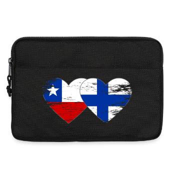 Cœur du drapeau du Chili Finlande - Sacoche pour ordinateur portable 13 pouces - noir - Devant