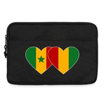 Senegal_Guinea_Flagge_Herz - Sacoche pour ordinateur portable 13 pouces - noir - Devant