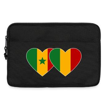 Senegal_Mali_Flagge_Herz - Sacoche pour ordinateur portable 13 pouces - noir - Devant