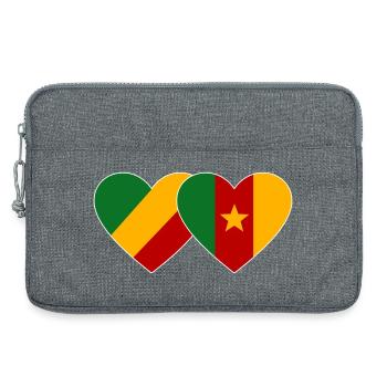 Congo Cameroon Flag - Laptop bag 13" - heather grey - Front