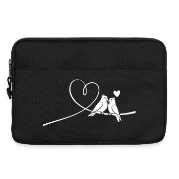 Cœur de calopsitte Romance Oiseaux Habitant du ciel - Sacoche pour ordinateur portable 13 pouces - noir - Devant