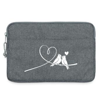 Cœur de calopsitte Romance Oiseaux Habitant du ciel - Sacoche pour ordinateur portable 13 pouces - gris chiné - Devant