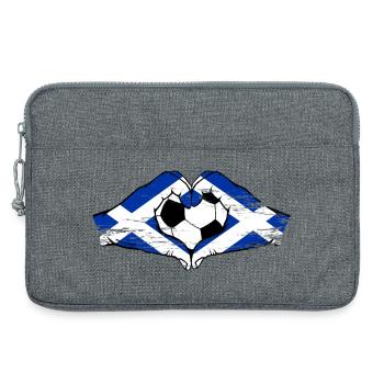 Scotland flag hands heart shape used - Laptop bag 13" - heather grey - Front