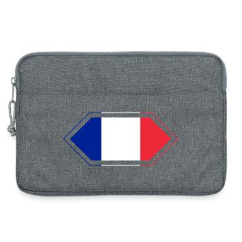 French Flag Diamond - Laptop bag 13" - heather grey - Front