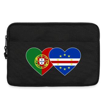 Portugal Kap Verde Flagge Herz - Laptoptasche 13" - Schwarz - Vorne