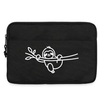 Entspanntes Faultier am Ast Tiermotiv - Laptoptasche 13" - Schwarz - Vorne