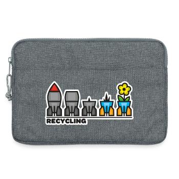 guerre, paix, fleur - Sacoche pour ordinateur portable 13 pouces - gris chiné - Devant