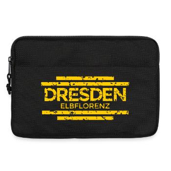 Dresden Elbflorenz (Vintage/Gelb) - Laptoptasche 13" - Schwarz - Vorne