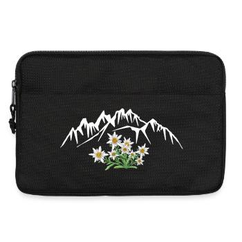 Alpen Edelweiss in front of mountain group - Laptop bag 13" - black - Front