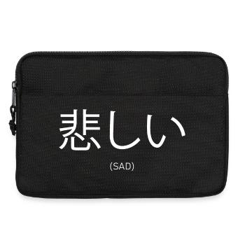 Sad manga aesthetic - Laptop bag 13" - black - Front