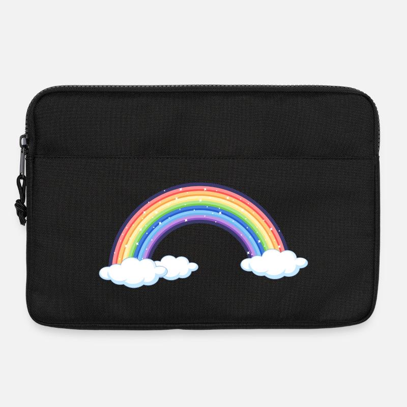 Vibrant Rainbow Over Clouds - Laptop bag 13" - black