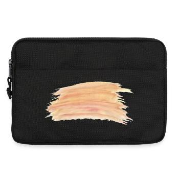 Peach Watercolor Stripes - Laptop bag 13" - black - Front