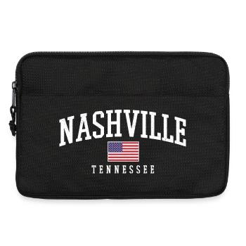 Nashville Vintage Bow USA Flag - Laptop bag 13" - black - Front