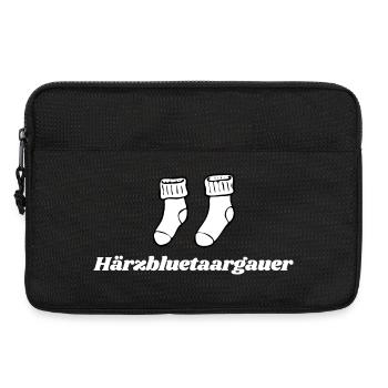 Härzbluetaargauer Aargauer & weisse Socken - Laptoptasche 13" - Schwarz - Vorne
