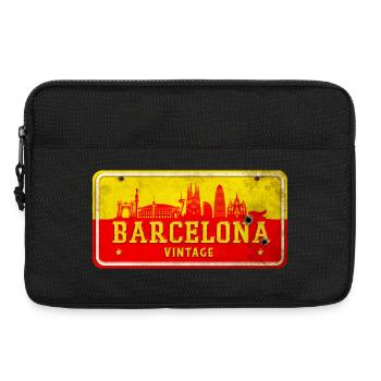 Barcelona Spain vintage sign - Laptop bag 13" - black - Front