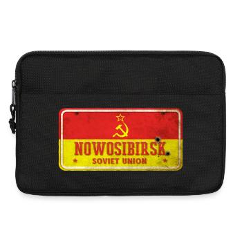 Nowosibirsk Sowjetunion Vintage Schild - Laptoptasche 13" - Schwarz - Vorne