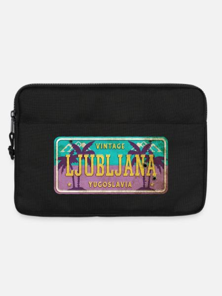 Ljubljana Jugoslawien Vintage Schild - Laptoptasche 13" - Schwarz