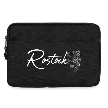 Rostock Schriftzug mit Greif - Laptoptasche 13" - Schwarz - Vorne