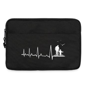 Vater und Sohn Tochter Kind Herzschlag - Laptoptasche 13" - Schwarz - Vorne