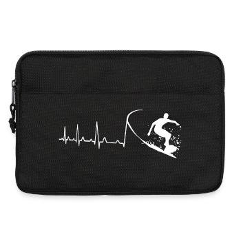Surfer Herzschlag - Laptoptasche 13" - Schwarz - Vorne