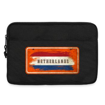 Niederlande Vintage Flaggen Schild - Laptoptasche 13" - Schwarz - Vorne
