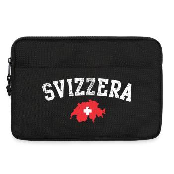 Swiss Map Emblem Crest - Laptop bag 13" - black - Front