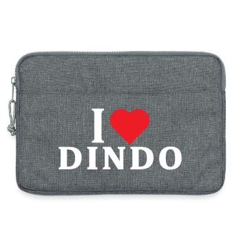 t-shirt I love Dindo t-shirt gift idea - Laptop bag 13" - heather grey - Front