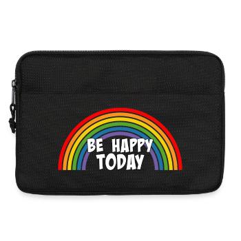 Regenbogen be happy today white - Laptoptasche 13" - Schwarz - Vorne