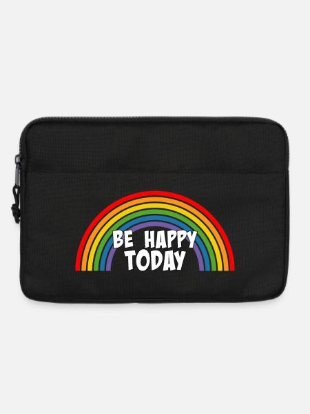 Rainbow be happy today white - Laptop bag 13" - black