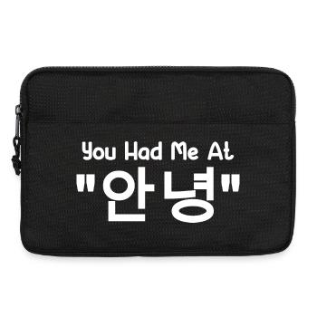 You Had Me At Annyeong Hello - K-Pop Hangul Korean - Laptop bag 13" - black - Front