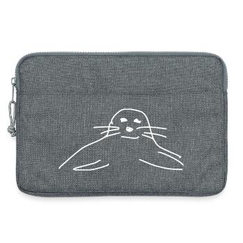 Seehund Seehunde Robbe Robben Tiere - Laptoptasche 13" - Grau meliert - Vorne