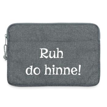 lustiges pfälzer statement, ruh do hinne - Laptoptasche 13" - Grau meliert - Vorne