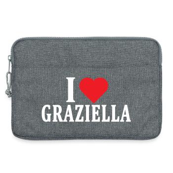 t-shirt I love Graziella t-shirt gift idea - Laptop bag 13" - heather grey - Front