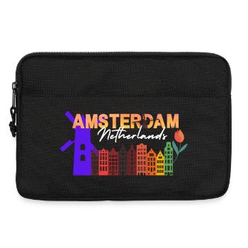 Amsterdam Skyline Tulip Gradient - Sacoche pour ordinateur portable 13 pouces - noir - Devant