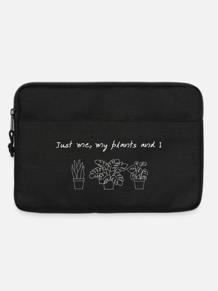 Just Me, My Plants and I – Minimalist Art Print - Laptop bag 13" - black