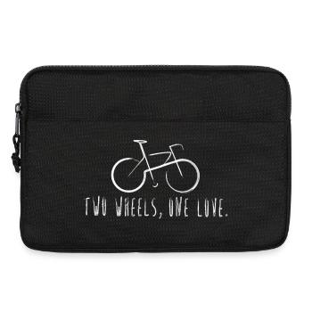 two wheels one love bike bikelove sport bicycle - Laptop bag 13" - black - Front