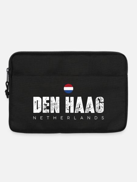 Typografie der notleidenden Stadt Den Haag - Laptoptasche 13" - Schwarz