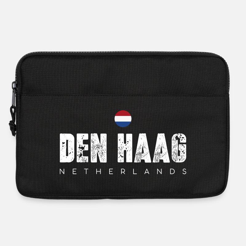 Typografie der notleidenden Stadt Den Haag - Laptoptasche 13" - Schwarz