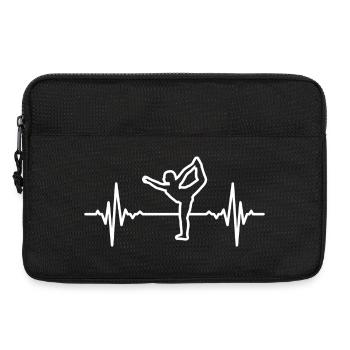 Mon cœur bat pour le yoga - Sacoche pour ordinateur portable 13 pouces - noir - Devant