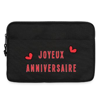 JOYEUX ANNIVERSAIRE. HAPPY BIRTHDAY. ANNIVERSAIRE. - Sacoche pour ordinateur portable 13 pouces - noir - Devant