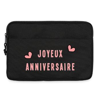 JOYEUX ANNIVERSAIRE. HAPPY BIRTHDAY. ANNIVERSAIRE. - Sacoche pour ordinateur portable 13 pouces - noir - Devant