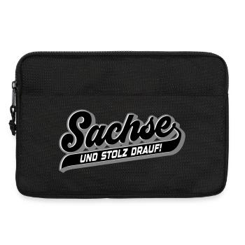 Sachse und Stolz drauf | Farben änderbar - Laptoptasche 13" - Schwarz - Vorne