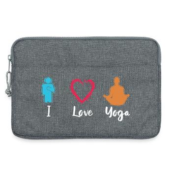 I love yoga - Laptop bag 13" - heather grey - Front