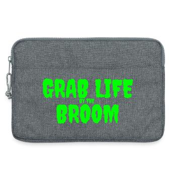 Grab Life by the Broom Design graphique - Sacoche pour ordinateur portable 13 pouces - gris chiné - Devant