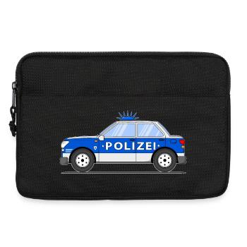 Voiture de police en bleu et argent - Sacoche pour ordinateur portable 13 pouces - noir - Devant