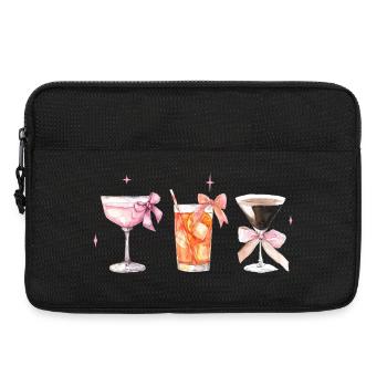Cocktails coquettes élégants avec thé Bows - Sacoche pour ordinateur portable 13 pouces - noir - Devant