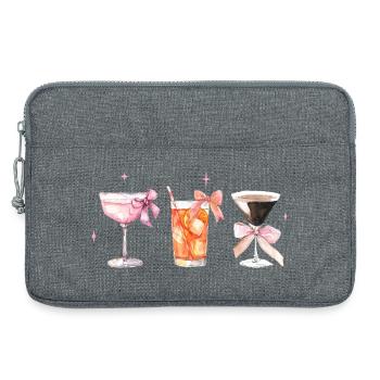 Cocktails coquettes élégants avec thé Bows - Sacoche pour ordinateur portable 13 pouces - gris chiné - Devant